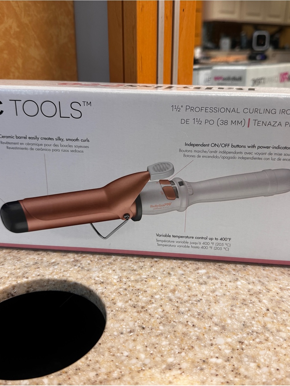 BaByliss Copper and White 1.5" Professional Curling Iron